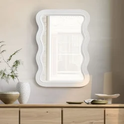 West Elm Giselle Wavy Wood Wall Mirror