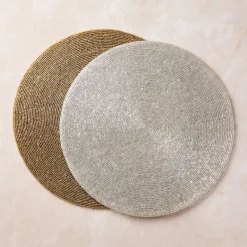 West Elm Glass Beaded Linens Placemats