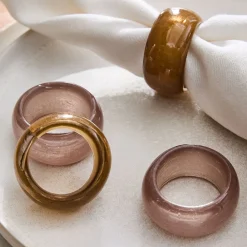 West Elm Glass Napkin Ring Sets