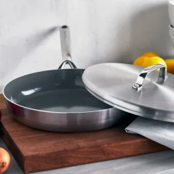 West Elm GreenPan™ GP5 Stainless Steel Covered Frypan (12")