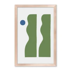 West Elm 2 Green Vase Framed Wall Art by Roseanne Kenny