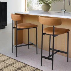 West Elm Grier Leather Bar & Counter Stools