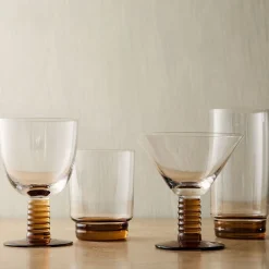 West Elm Grooved Stem Glassware