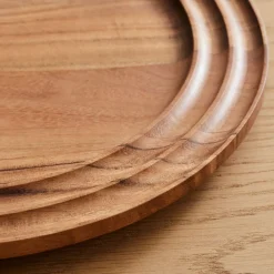 West Elm Grooved Wood Charger