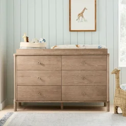 Kids West Elm Gwyn 6-Drawer Wide Dresser with Removable Topper (56")