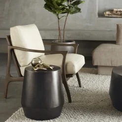 West Elm Hand-Hammered Aluminum Side Table (17.5")