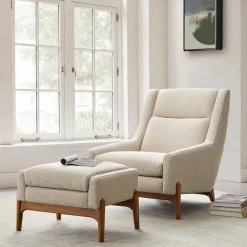 West Elm Hank Chair & Ottoman Set