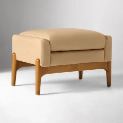West Elm Hank Leather Ottoman