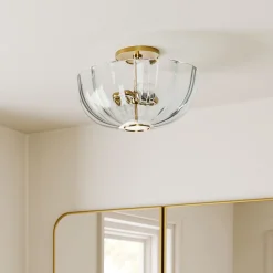 West Elm Hari Glass Flush Mount (14")