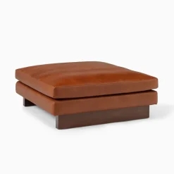 West Elm Harmony Leather Ottoman