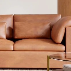 West Elm Harmony Modular Leather 3-Piece L-Shaped Sectional (122")