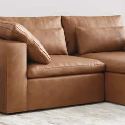 West Elm Harmony Modular Leather Small 2-Piece Chaise Sectional (86")