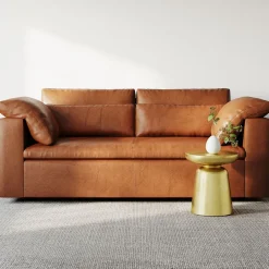 West Elm Harmony Modular Leather Sofa (82"–92")