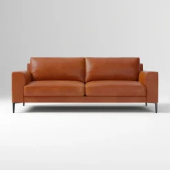 West Elm Harper Leather Sofa (76"–96")
