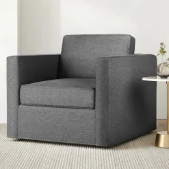 West Elm Harris Fitted Slipcover Swivel Chair