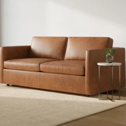 West Elm Harris Leather Queen Sleeper Sofa (78")