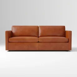 West Elm Harris Leather Sofa (66"–96")