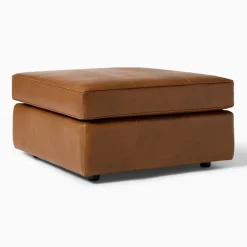 West Elm Harris Motion Leather Ottoman