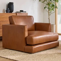 West Elm Haven Leather Chair and a Half