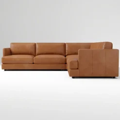 West Elm Haven Leather 3-Piece L-Shaped Sectional (106")