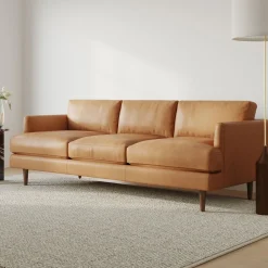 West Elm Haven Loft Leather Sofa (76"–86")