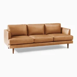 West Elm Haven Loft Leather Sofa (76"–86")