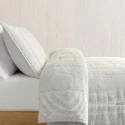 West Elm Heathered Linear Comforter & Shams