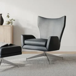 West Elm Hemming Leather Swivel Chair
