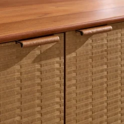 West Elm Herman Basket Woven Veneer Cabinet (28")
