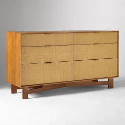 West Elm Herman Basket Woven Veneer 6-Drawer Dresser (58")