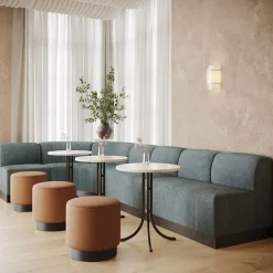 West Elm Hoffman Leather Pouf