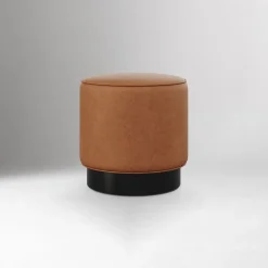 West Elm Hoffman Leather Pouf