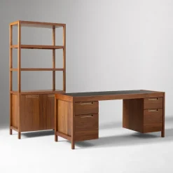 West Elm Hughes Desk with File Cabinets (68") & Tall Bookcase (34") Set