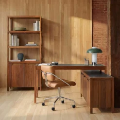 West Elm Hughes Desk with Storage Cabinet (56") & Tall Bookcase (34") Set
