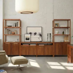 West Elm Hughes Tall Bookcases (34") & Open/Closed Storage Cabinet (66") Set