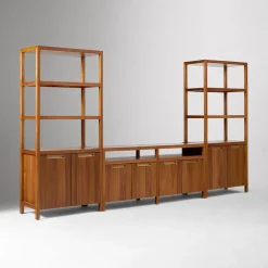 West Elm Hughes Tall Bookcases (34") & Open/Closed Storage Cabinet (66") Set