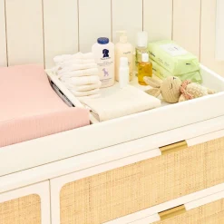 Kids West Elm Ida Woven Wide Dresser with Removable Topper (60")