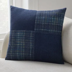 West Elm Indigo Patchwork Pillow Cover