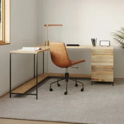 West Elm Industrial Modular L-Shaped Desk (64") & File Cabinet
