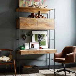 West Elm Industrial Modular Wall Desk & Helvetica Office Chair Set