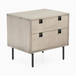 West Elm Iron & Acacia 2-Drawer Nightstand (24")