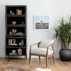 West Elm Iron & Glass Tall Barrister Cabinet (32")