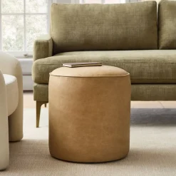 West Elm Isla Leather Ottoman