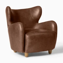 West Elm Jodie Wing Leather Chair