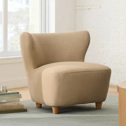 West Elm Jodi Leather Slipper Chair