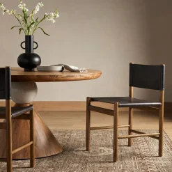 West Elm Junia Leather Dining Chairs (Set of 2)