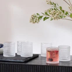 West Elm Jupiter Beaded Short Drinking Glasses (Set of 6)