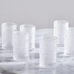 West Elm Jupiter Beaded Tall Drinking Glasses (Set of 6)