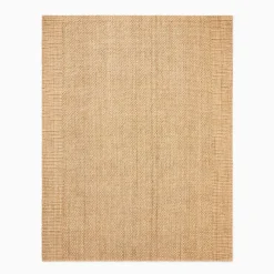 West Elm Jute Boucle Stripe Border Rug