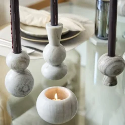 West Elm Kali Marble Candleholders